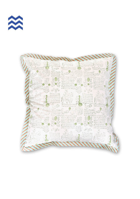 20s Cotton Cushion Cover In Graphic Block Print