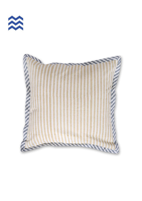 20s Cotton Cushion Cover In Geometric BlockPrint