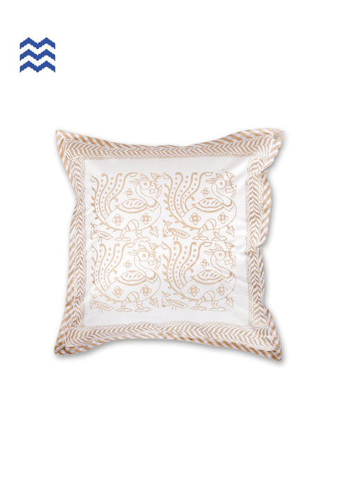20s Cotton Cushion Cover In Graphic Block Print