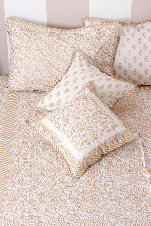 20s Cotton Cushion Cover In Graphic Block Print