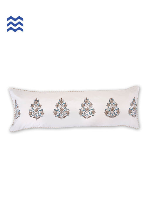 20s Cotton Lumbar Cushion Cover In Graphic Block Print