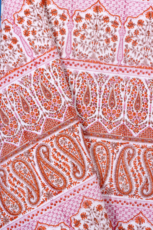 20s Cotton Bed Cover In Assorted Block Print