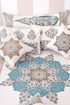 20s Cotton KING SIZE Bed Cover In Graphic Block Print