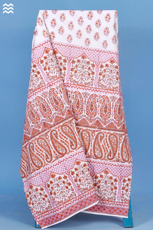 20s Cotton KING SIZE Bed Cover In Assorted Block Print