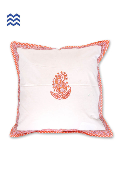 20s Cotton Cushion Cover In Geometric Block Print