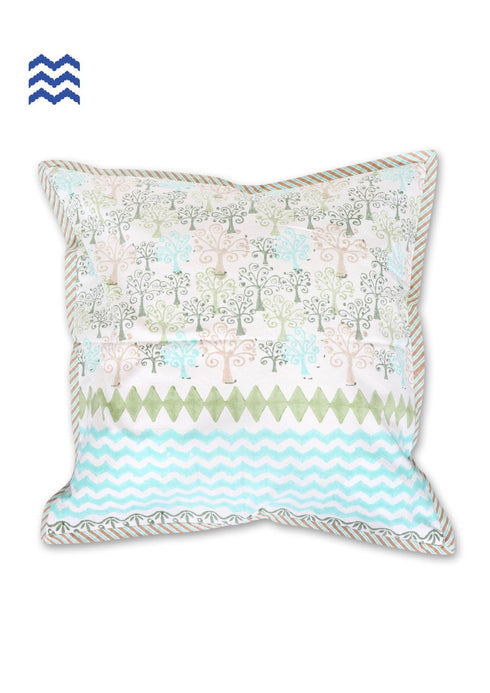 20s Cotton Cushion Cover In Graphic Block Print