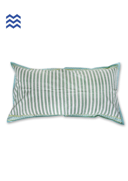 20s Cotton Lumbar Cushion Cover in Floral Block Print