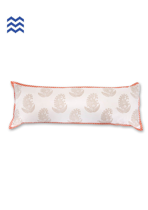 20s Cotton Lumbar Cushion Cover in Floral Block Print