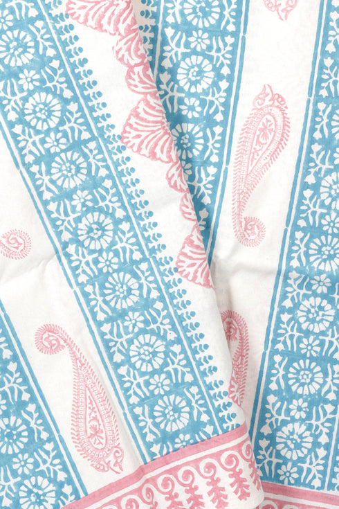 20s Cotton Bed Cover In Graphic Block Print