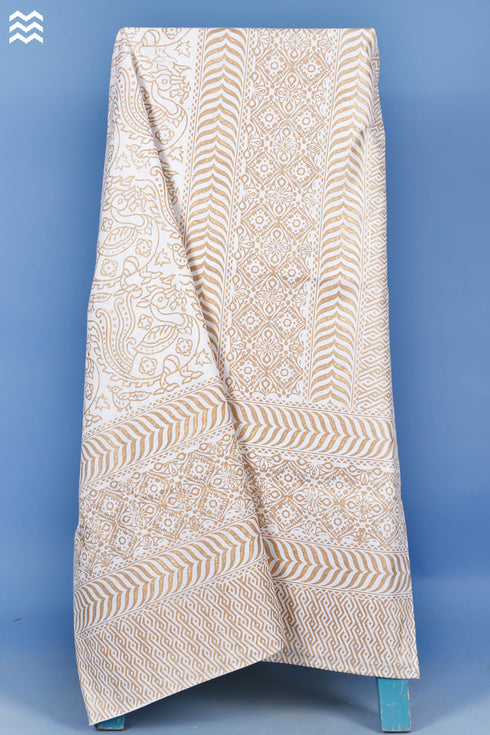 20s Cotton Bed Cover In Graphic Block Print