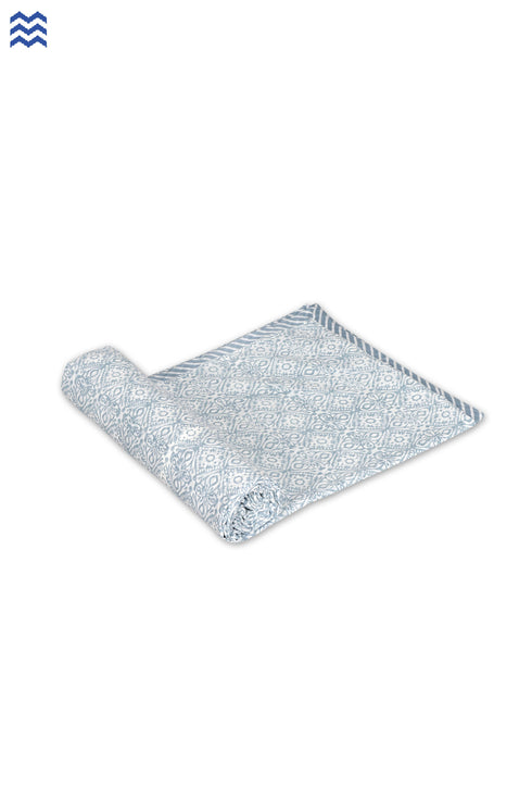 Mulmul Cotton Dohar In Graphic Block Print