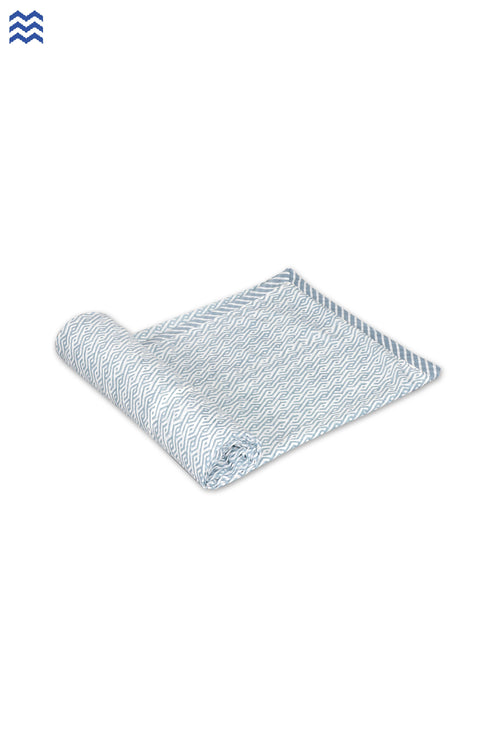 Mulmul Cotton Dohar In Graphic Block Print