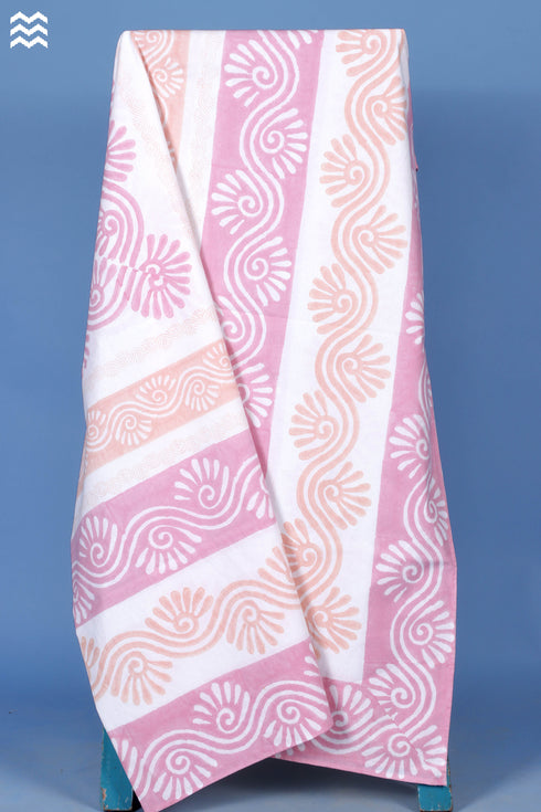 20s Cotton KING SIZE Bed Cover In Graphic Block Print