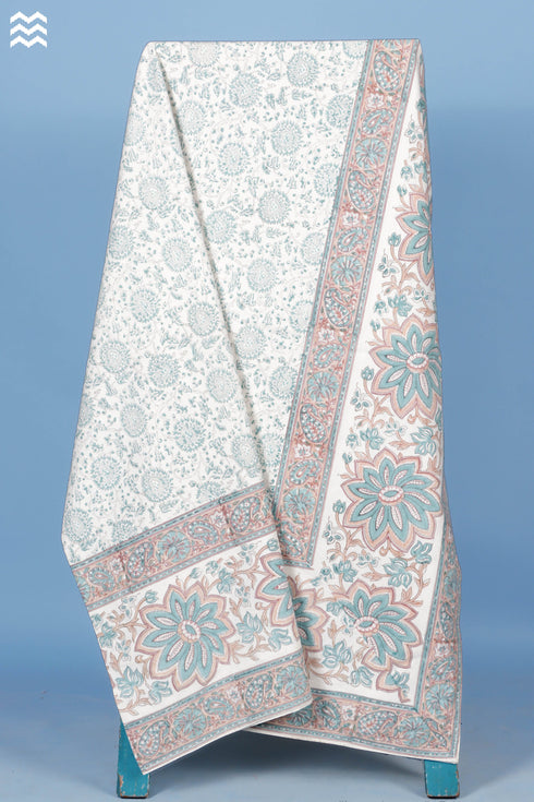 20s Cotton KING SIZE Bed Cover In Block Print