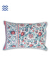40s Cotton Pillow Cover In Pink & Indigo Floral Jaal Print