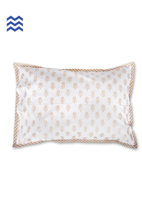 40s Cotton Pillow Cover In Graphic Block Print