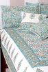 20s Cotton KING SIZE Bed Cover In Floral Block Print