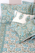 20s Cotton KING SIZE Bed Cover In Floral Block Print