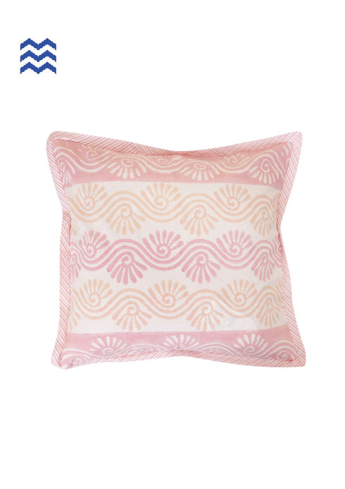 20s Cotton Cushion Cover In Graphic Block Print