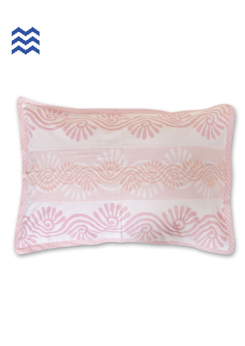 40s Cotton Pillow Cover In Graphic Block Print