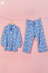 Cambric Cotton Long Pajama Set In Floral Block Print