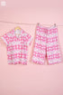 Cambric Cotton Wader Pajama Set In Graphic Block Print