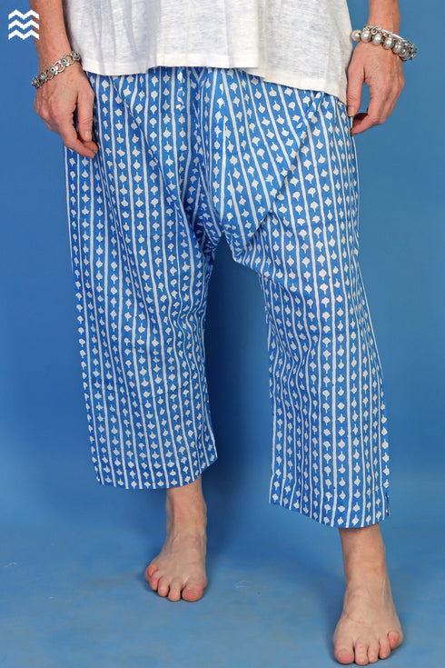 Cambric Cotton Sofa Pant With Graphic Block Print