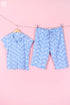 Cambric Cotton Wader Pajama Set In Graphic Block Print