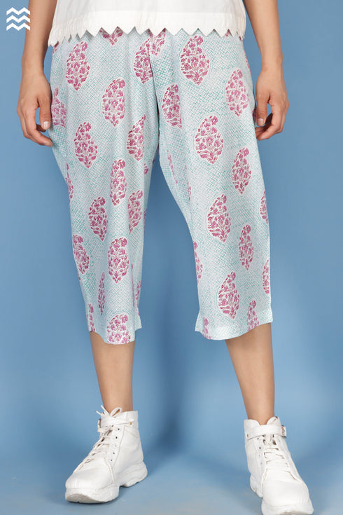 Cambric Cotton Ralph Pant In Paisley Block Print