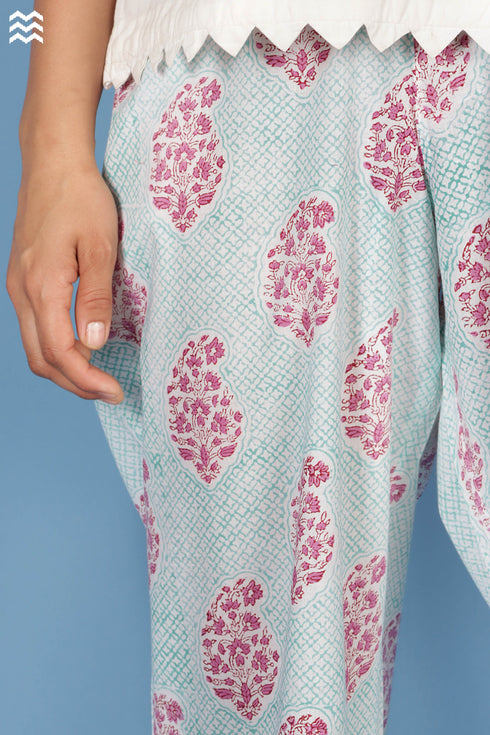 Cambric Cotton Ralph Pant In Paisley Block Print
