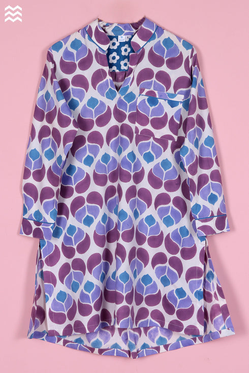 Bizzy Lizzy Sleeper Top With Graphic Block Print
