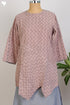 Dobby Cotton Panelled Top With Graphic Block Print