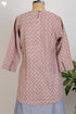 Dobby Cotton Panelled Top With Graphic Block Print