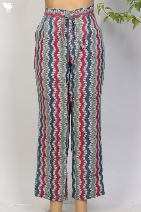 100% Khaadi Cotton Pant With Graphic Block Print