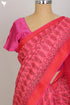 Maheshwari Silk Saree In Floral Block Print