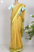 Maheshwari Silk Saree In Floral Block Print