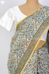 Bengal Cotton Saree In Floral Block Print