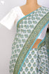 Bengal Cotton Saree In Floral Block Print