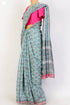 Bengal Cotton Saree In Floral Block Print