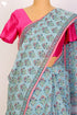 Bengal Cotton Saree In Floral Block Print