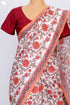 Kota Doria Saree In Floral Block Print