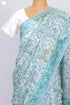 Kota Doria Saree In Floral Block Print