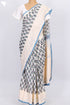 Kota Doria Saree In Floral Block Printwith Chikankari Embroidery