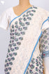 Kota Doria Saree In Floral Block Printwith Chikankari Embroidery