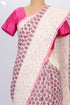 Kota Doria Saree In Block Print with Chikankari Embroidery