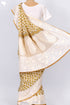 Kota Doria Saree In Block Print with Chikankari Embroidery