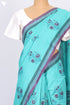 Mangalgiri Cotton Saree In Floral Block Print