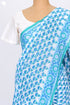 Mulmul Cotton Saree In Floral Block Print
