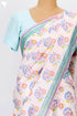 Chanderi Silk Saree In Floral Block Print.