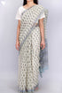Kota Doria Saree In Floral Block Print